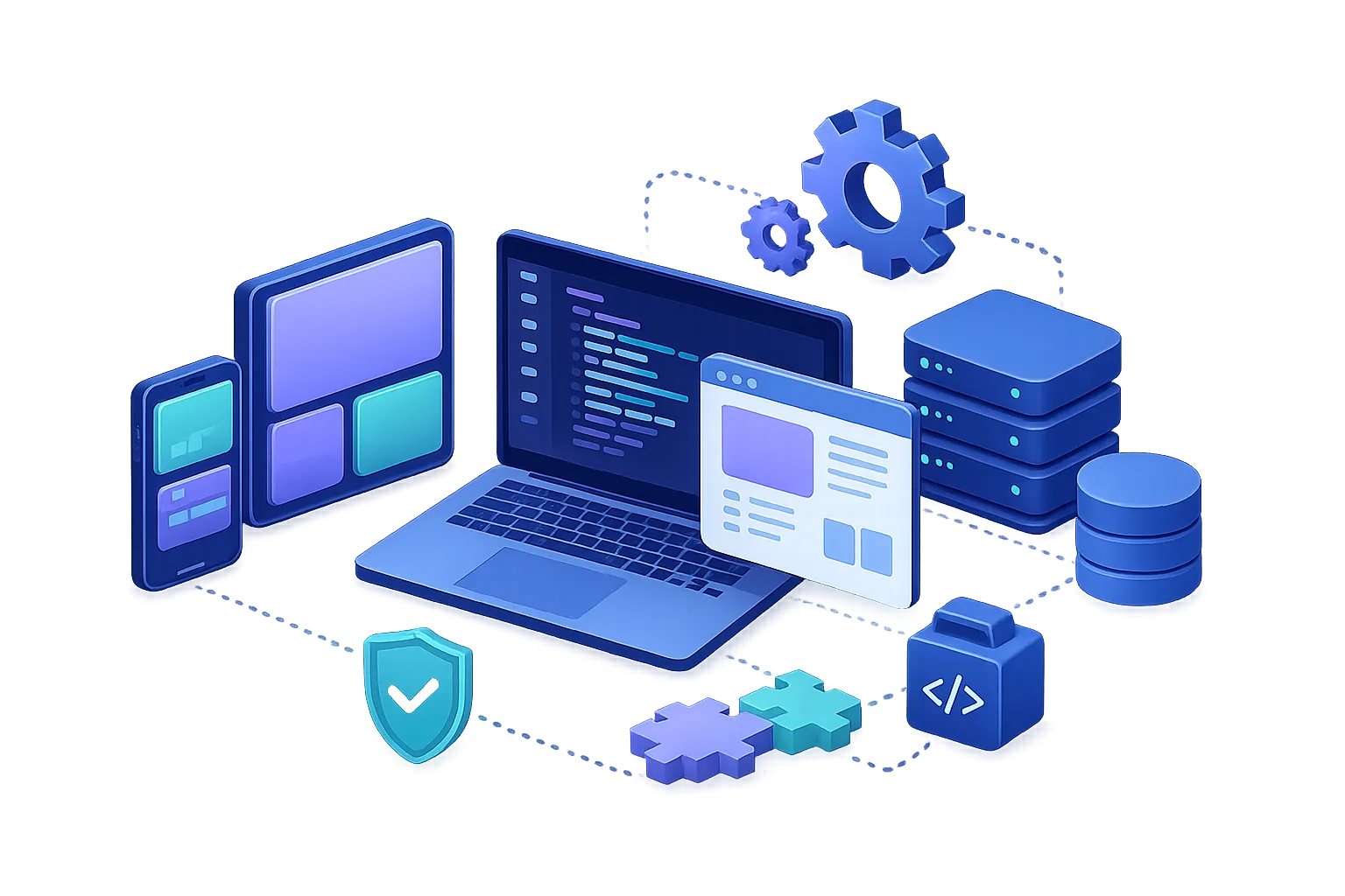 Imagen abstracta de desarrollo de software