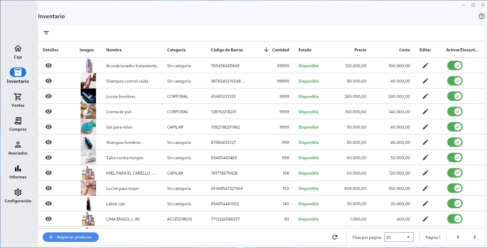 Dashboard de Invo Inventory
