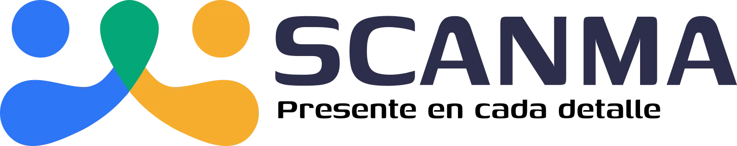 Logo de Scanma, con eslogan: 'Presente en cada detalle'