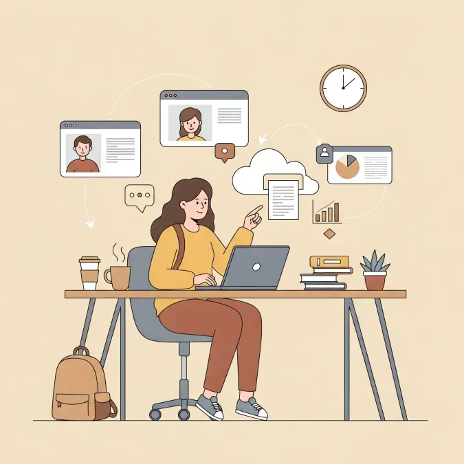 Persona en escritorio